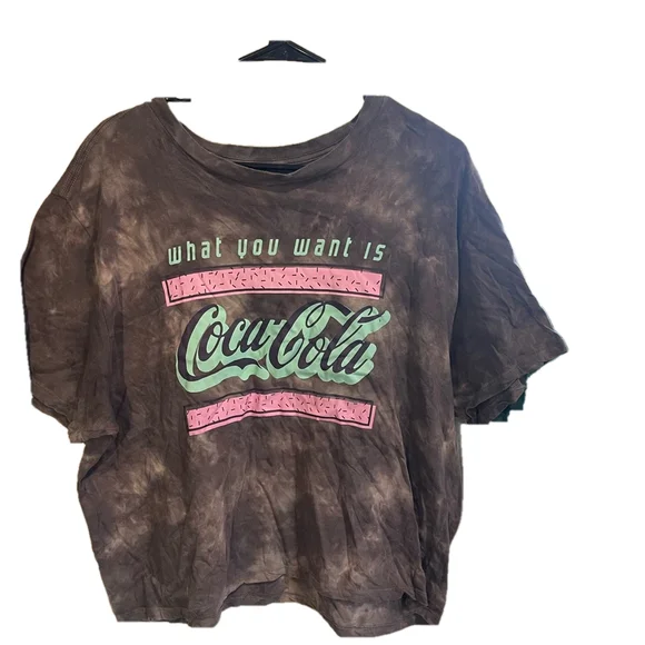 Coca-Cola T-Shirt XXXL Women Gray Tie Dye Tee Shirt - Picture 1 of 4